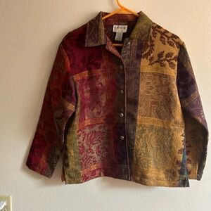 ELCC Women's 5 Silver Button Front Rich Colors Gold/Purple Blazer Jacket.Size:SP